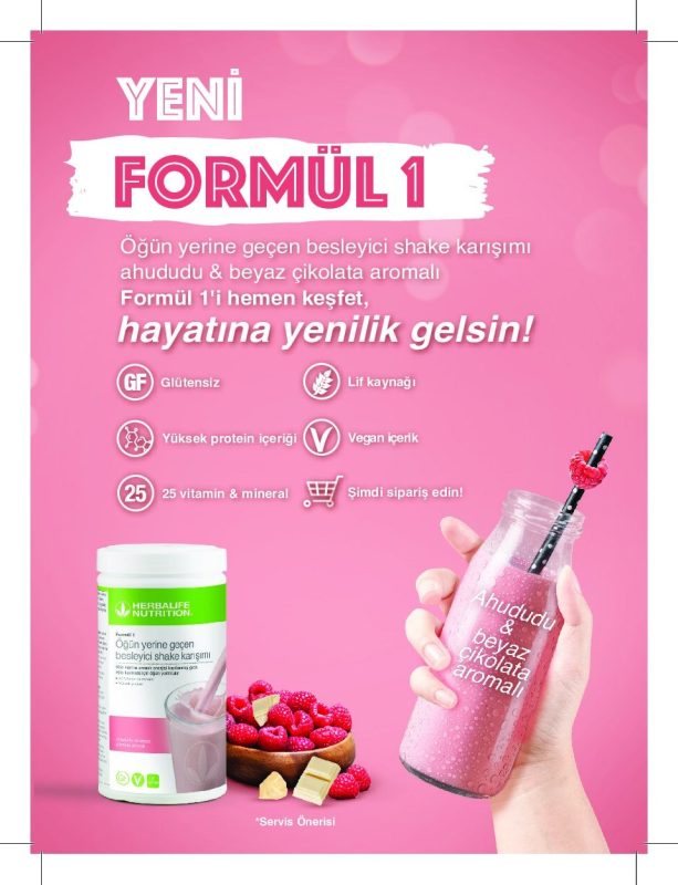 Formül 1 Ahududu ve Bayaz Çikolatalı Shake
